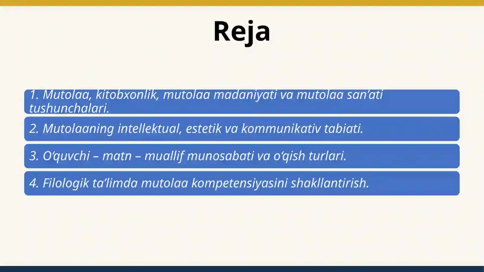 MUTOLAA MADANIYATI VA MUTOLAA SAN’ATI Nazariy-metodologik asoslar 2