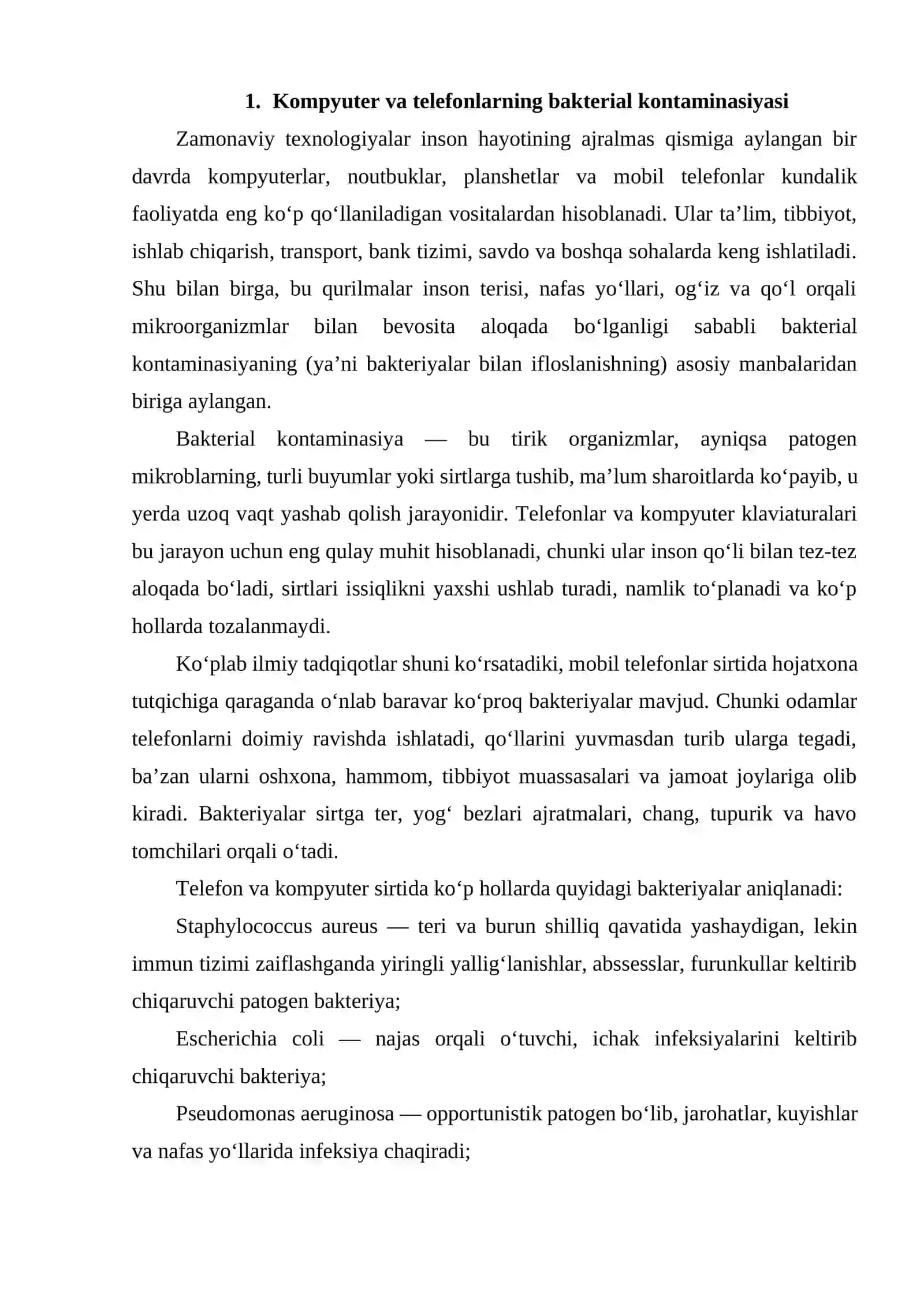 Kompyuter va Telefonlarning Bakterial Kontaminasiyasi 2