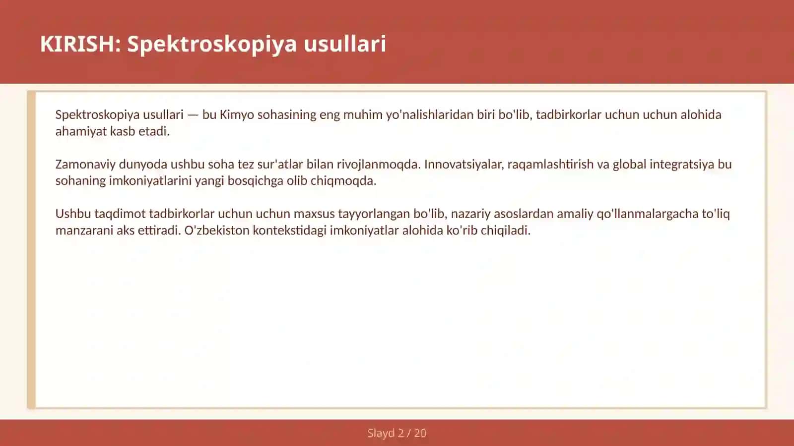 Spektroskopiya usullari 2