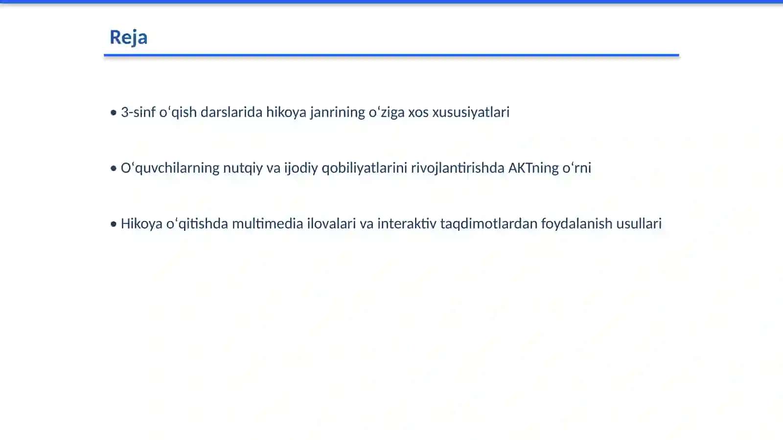 Hikoya oʻqitish darslarida axborot- kommunikatsiya texnologiyalardan foydalanish (3-sinf) 2