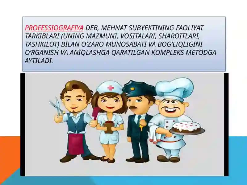 Professiografiya tamyoillari. Professiografik tadqiqotlar. Psixogramma 2