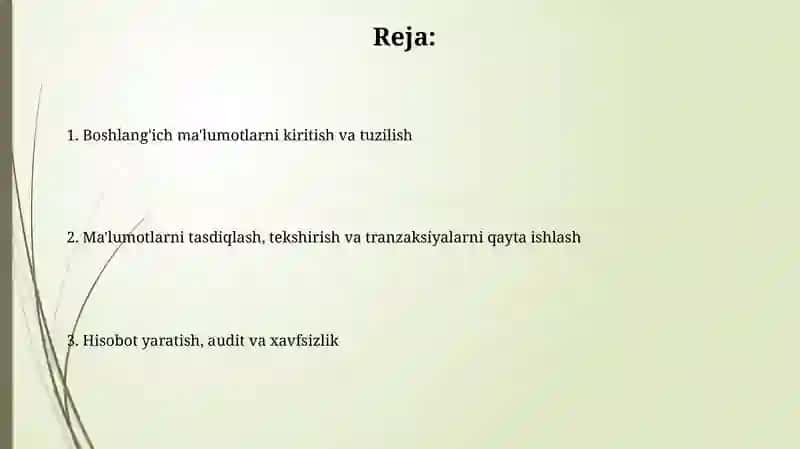 Buğalteriya hisobi maʼlumotlarini axborot tizimiga kiritish 2