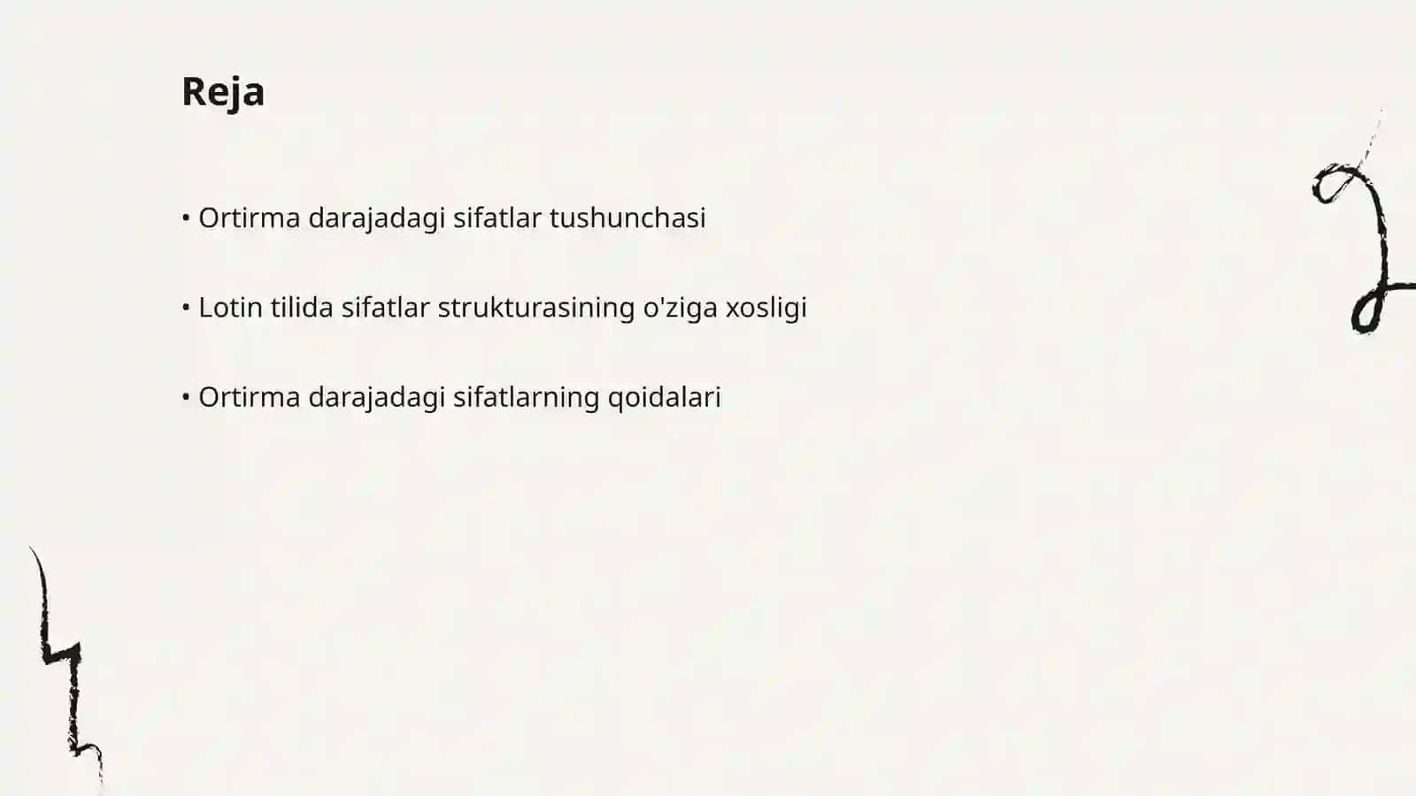Ortirma darajadagi sifatlar lotin tilida 2