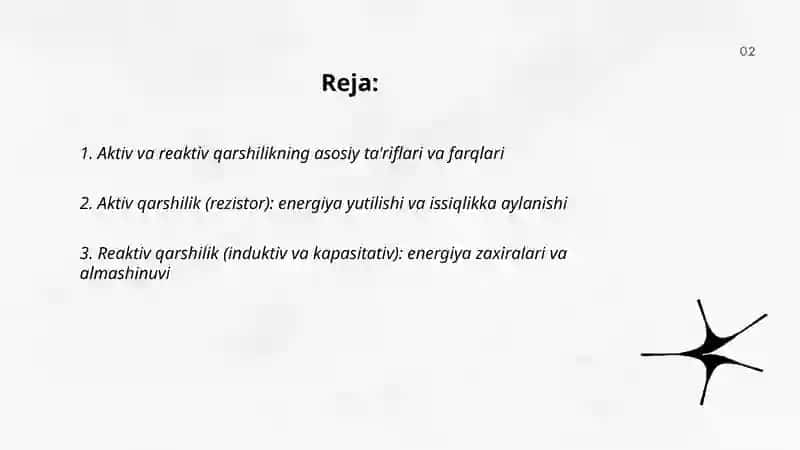 Aktiv va reaktiv qarshiliklar farqi 2