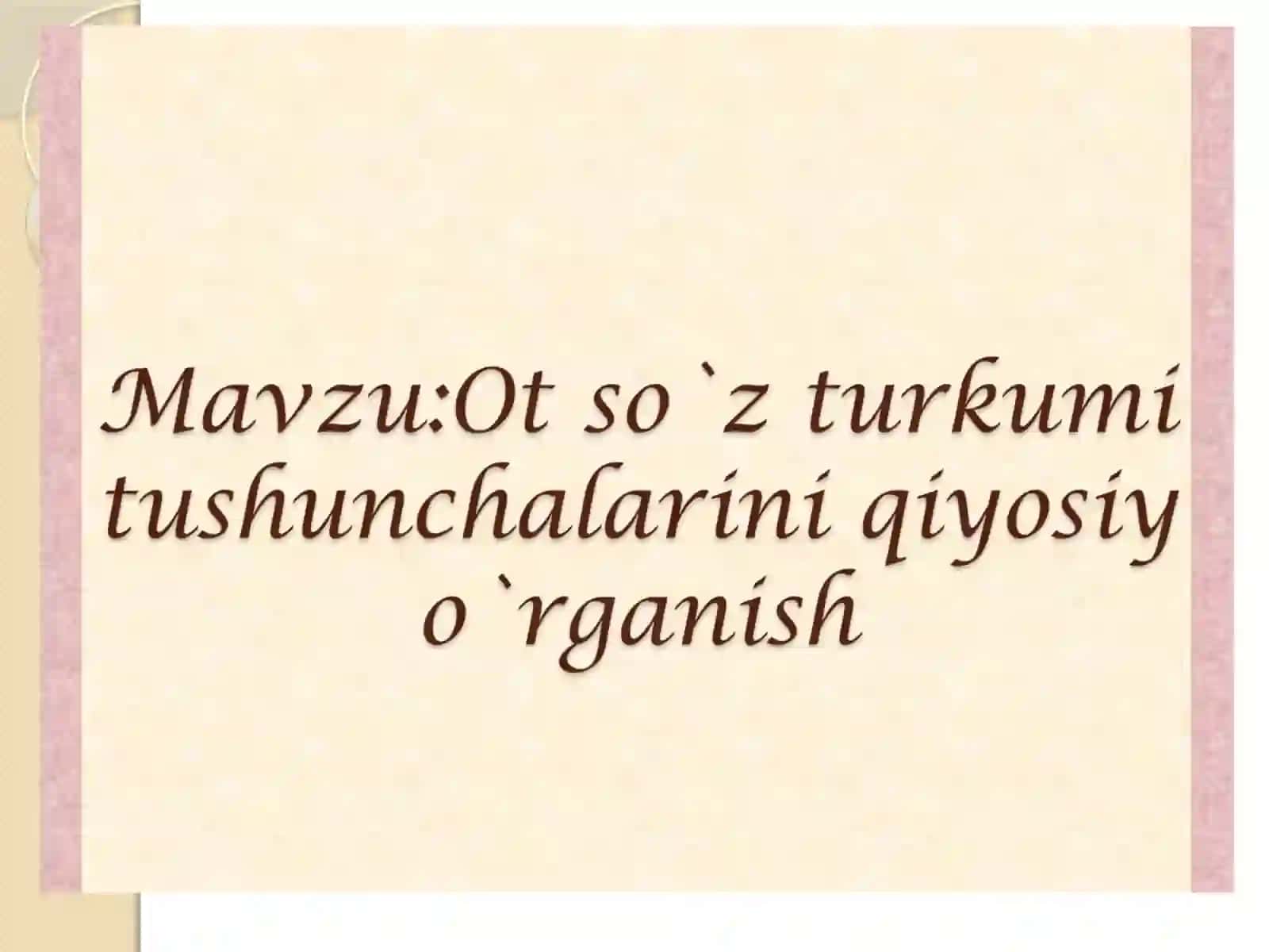 O`zbek Tili Fanidantayyorga 2