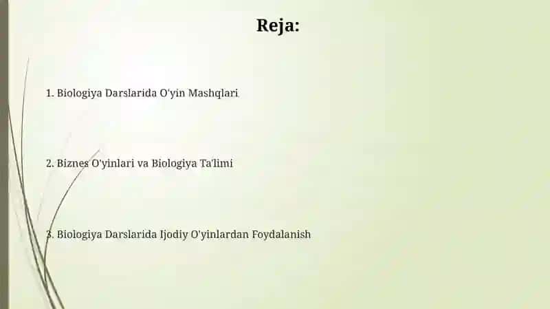 Biologiyani oʻqitishda ijodiy oʻyin ishbilarmonlar oʻyini va oʻyin mashqlaridan foydalanish 2
