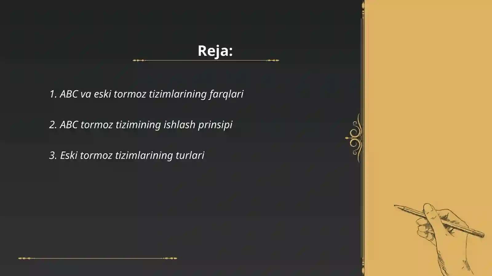 ABC va eski tormoz tizimlari 2