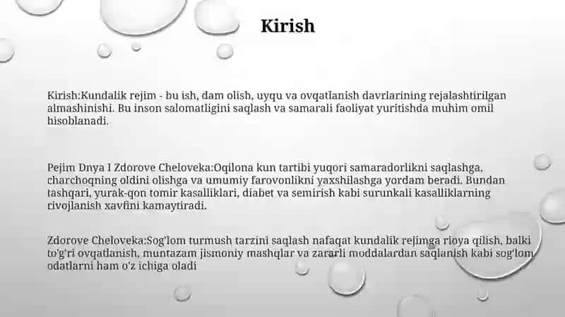 Pejim Dnya I Zdorove Cheloveka 2