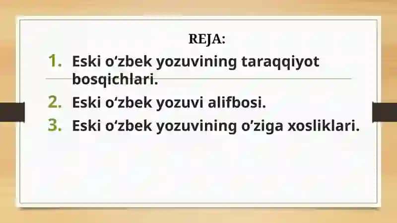 Eski o‘zbek yozuvining taraqqiyot bosqichlari 2