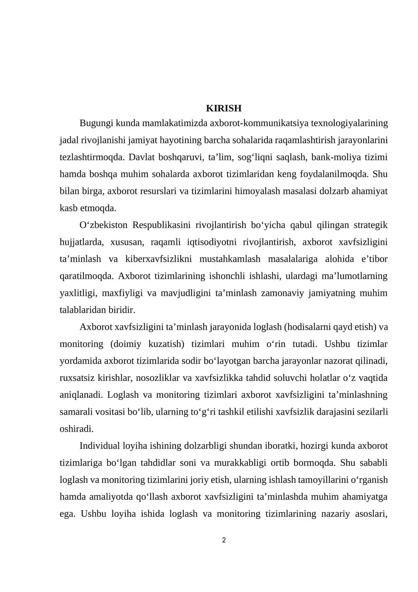 Axborot xavfsizligini ta’minlashda loglash va manitoring tizimining ahamiyati 2
