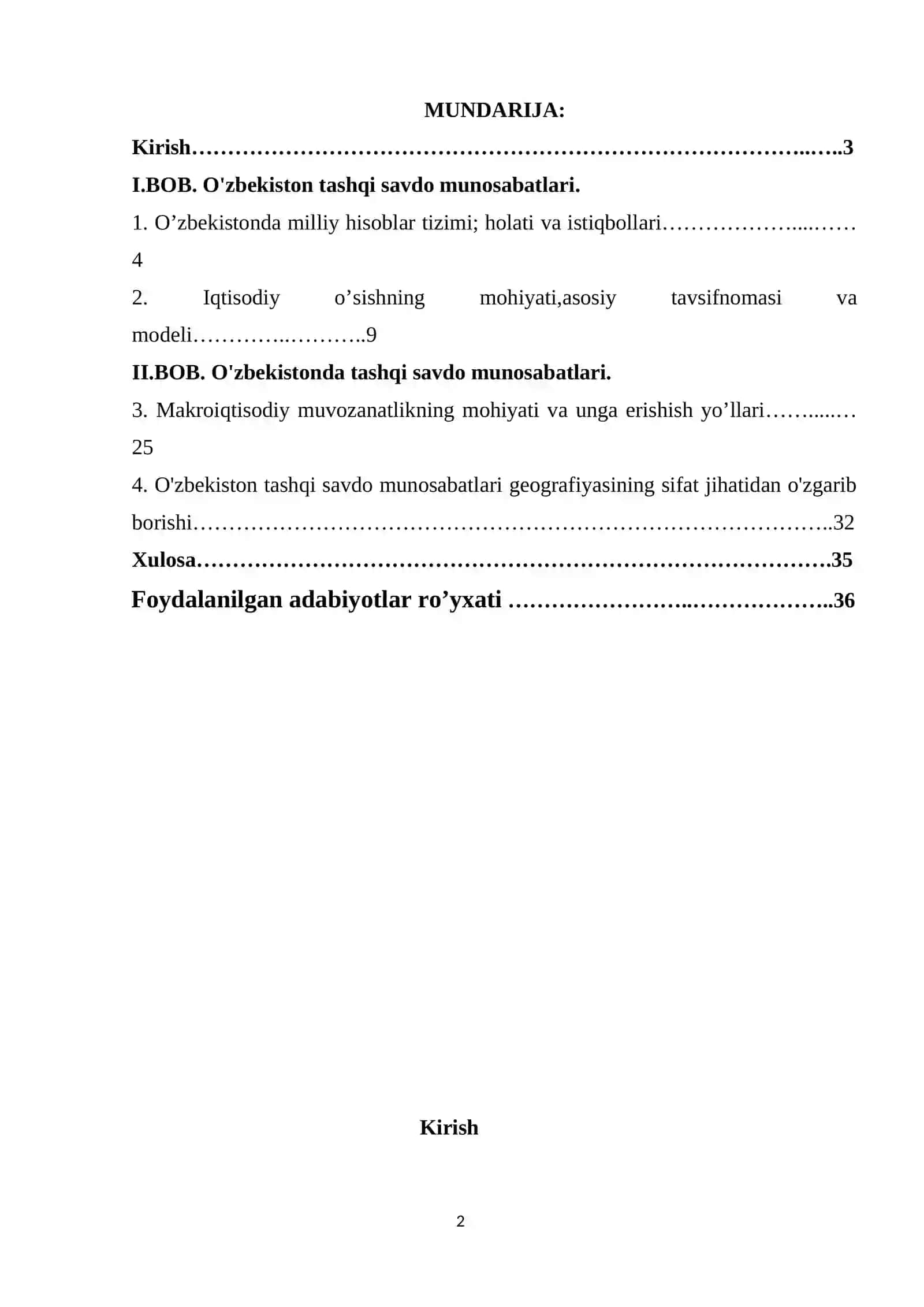 Mavzu: O'zbekiston tashqi savdo munosabatlari geografiyasining sifat jihatidan o'zgarib borishi 2
