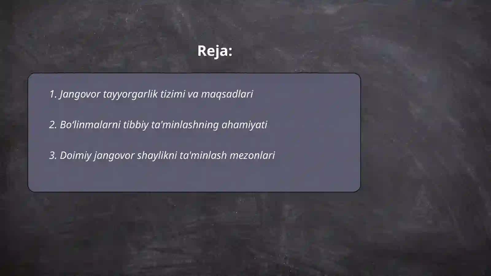 Boʻlinmalar jangovor tayyorgarligini tibbiy ta'minlash 2
