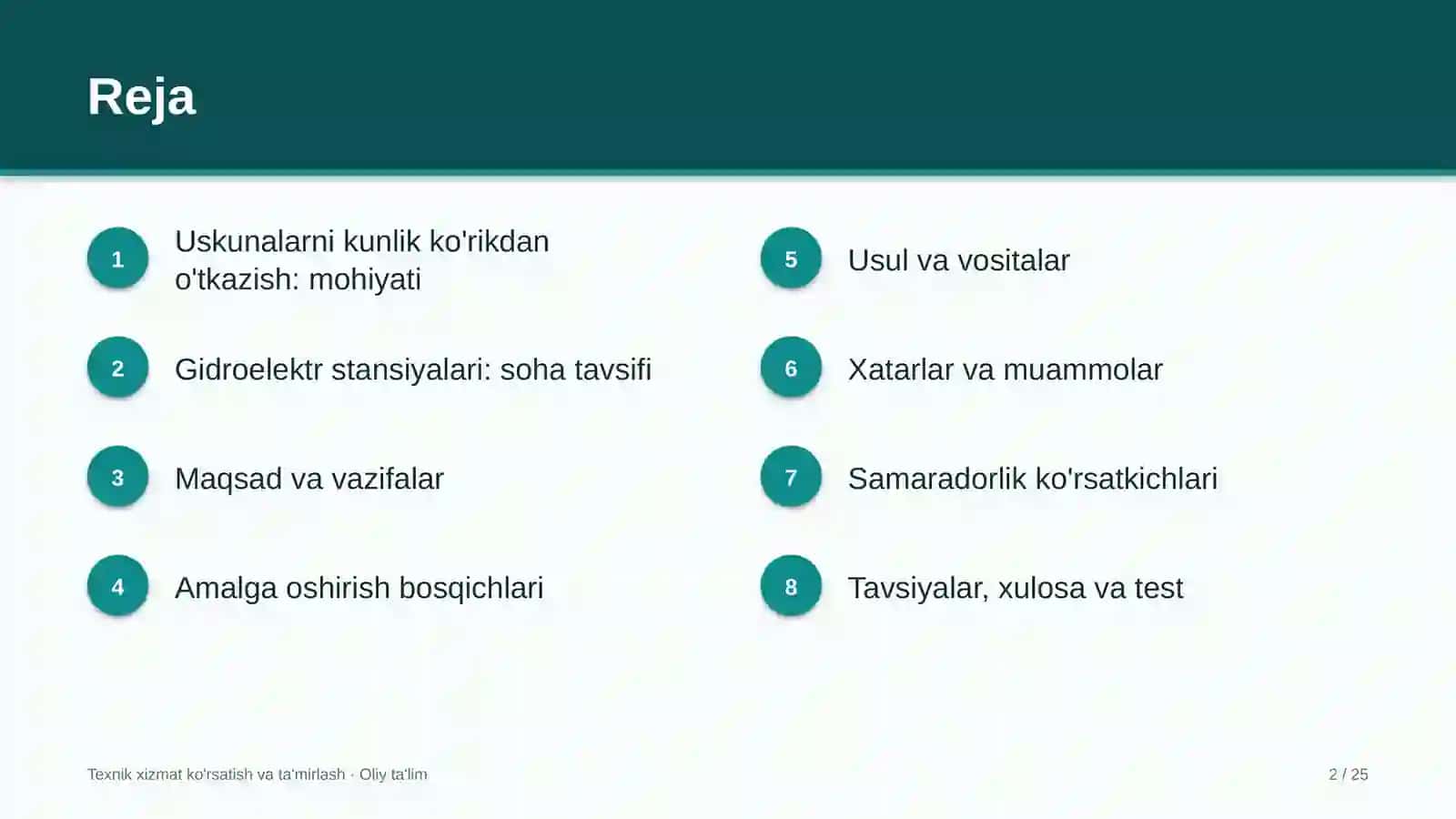 gidroelektr stansiyalarida uskunalarni kunlik ko'rikdan o'tkazish 7208 2