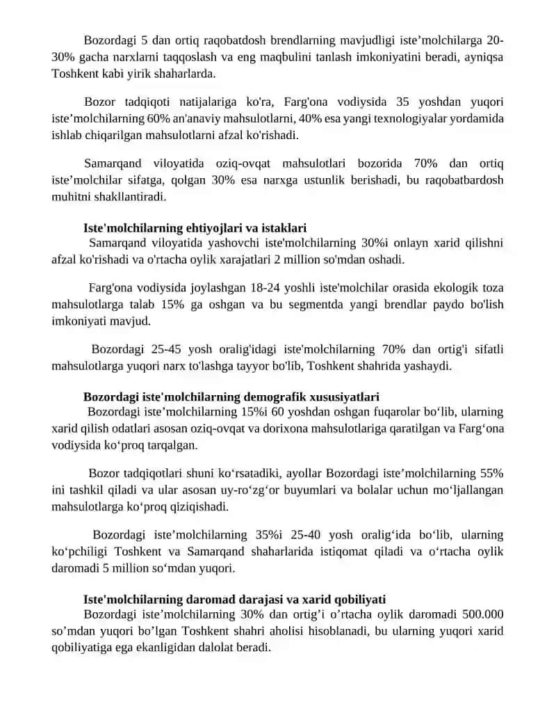 Bozordagi potentsial iste'molchining profili 2