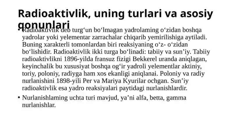 Maddiy kimyo fanidan konspektlar 2