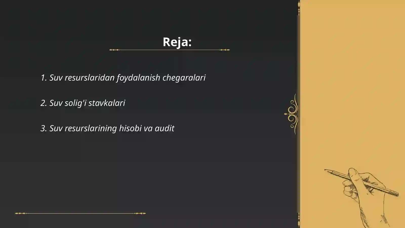Suv resurslaridan foydalanganlik uchun soliq 2