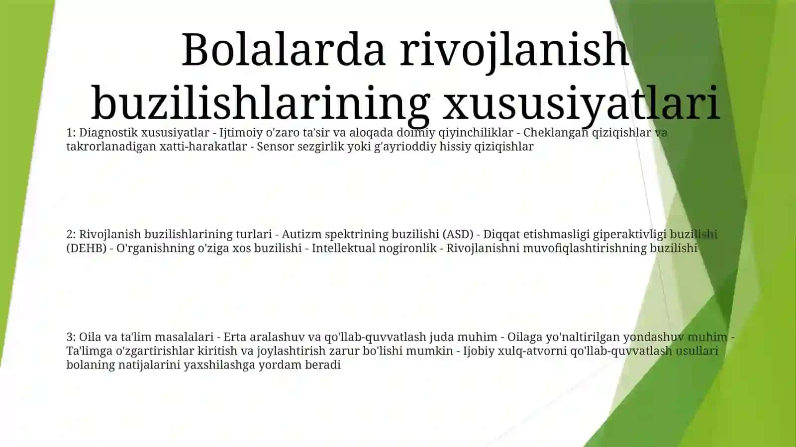Psixologik A Pedagogik Kuzatishlar Va Bolalar Rivojlanishida Og'Ishlarni Korreksiyalash Usullari.Mtm Va Oilada 2