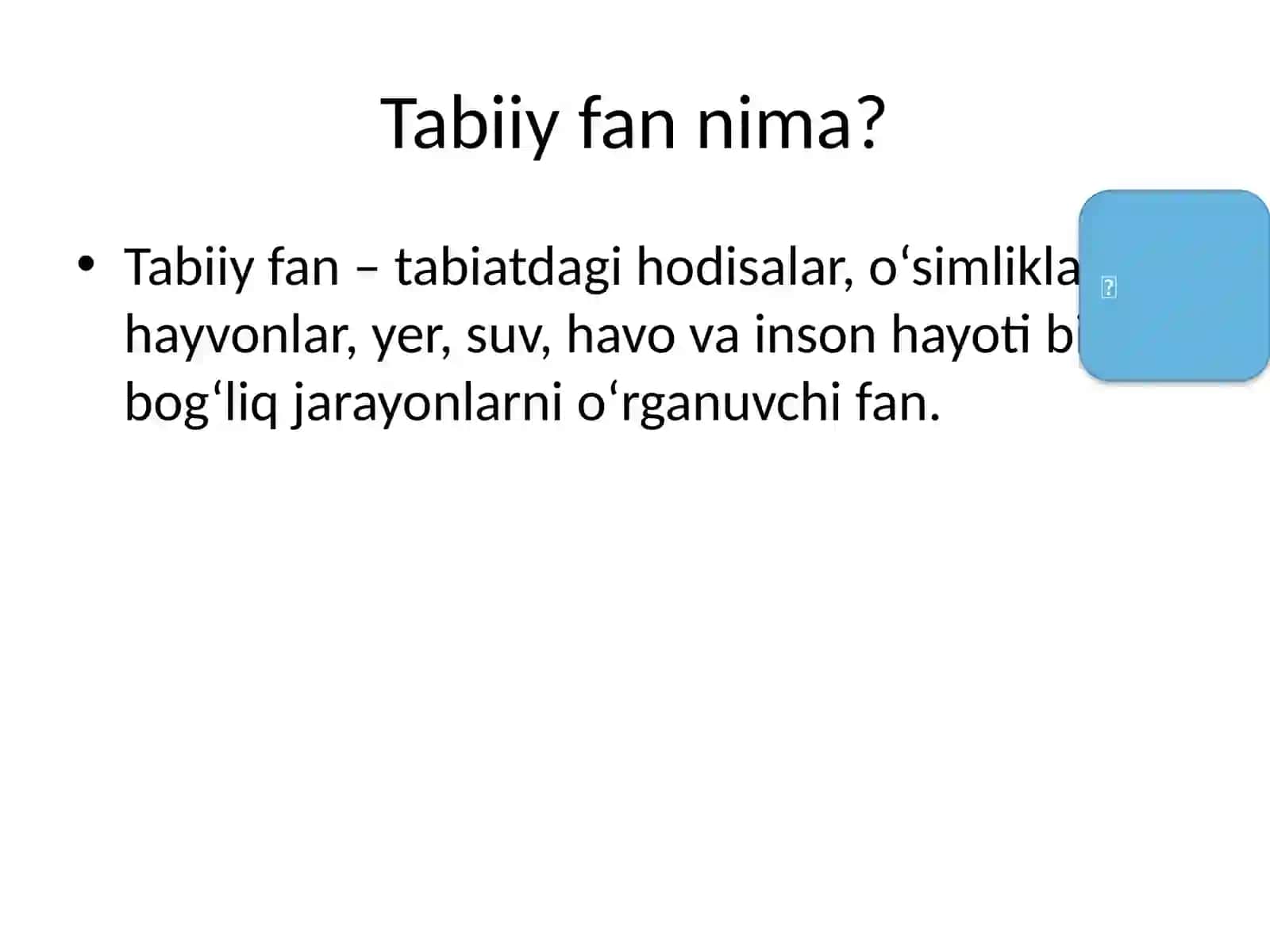 Tabiiy fan va unio‘qitish metodikasi 2
