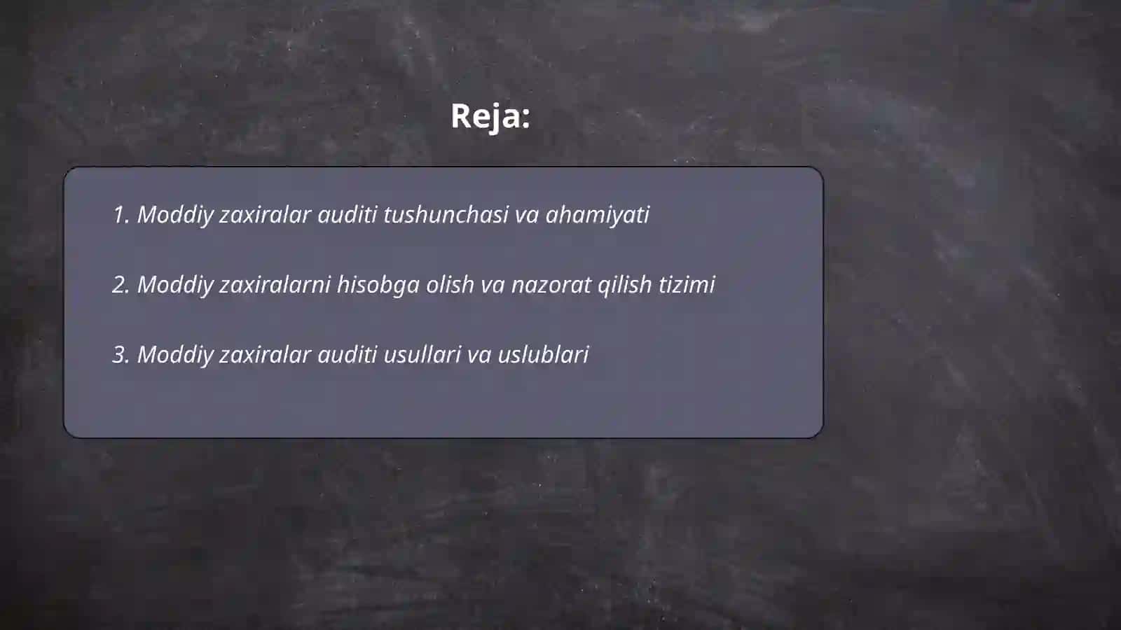 Moddiy zaxiralar auditi 2