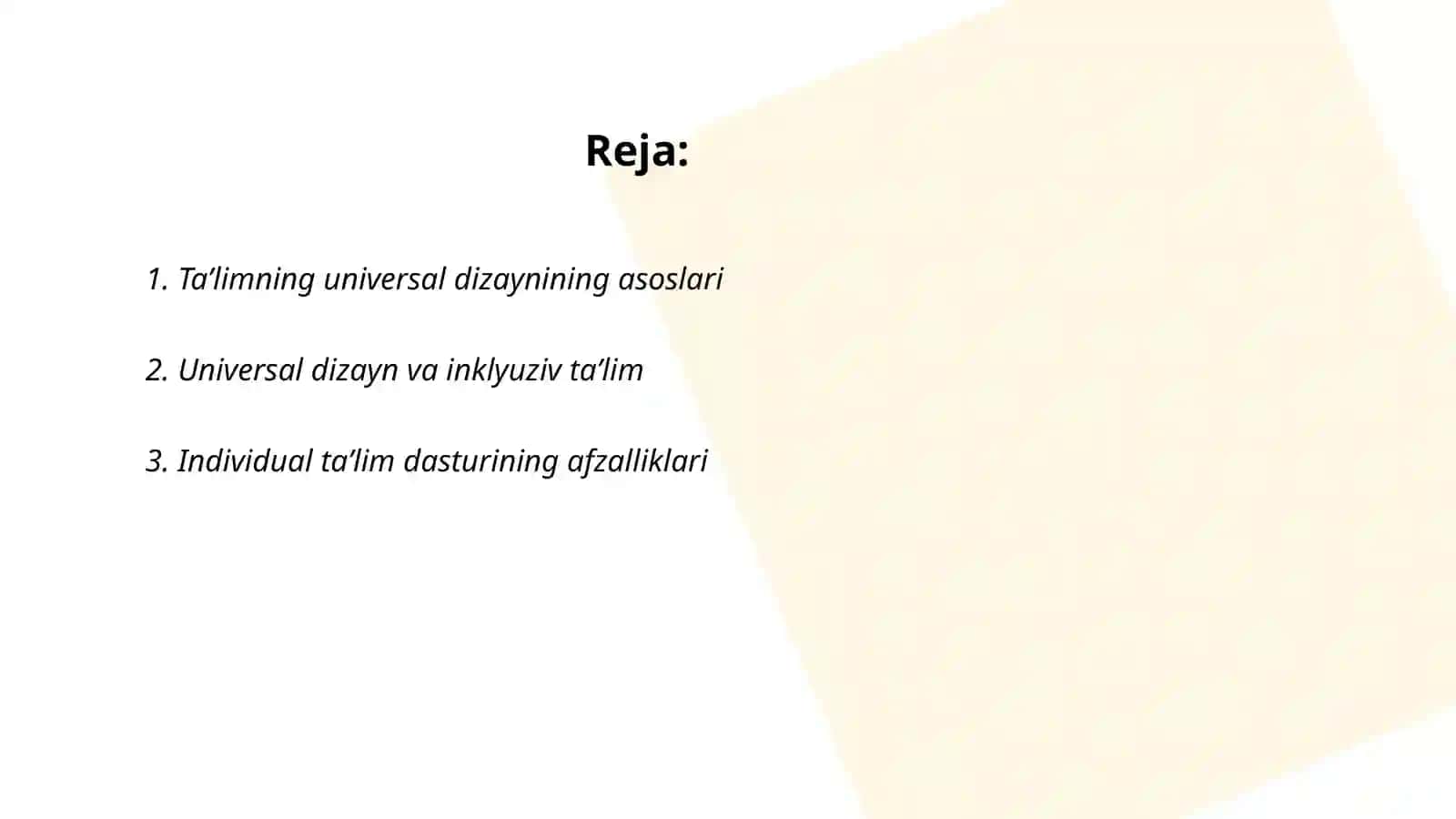 Taʼlimning universal dizayni va individual taʼlim dasturi 2