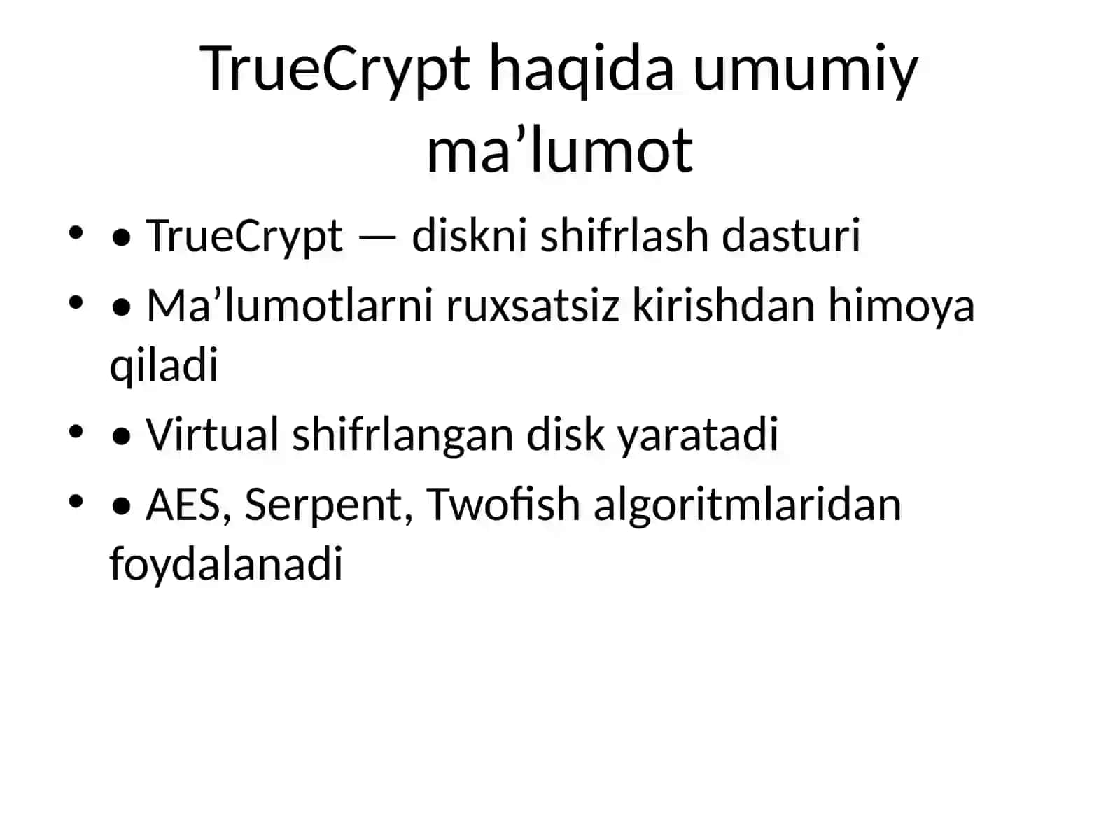 TrueCrypt Dasturi 2