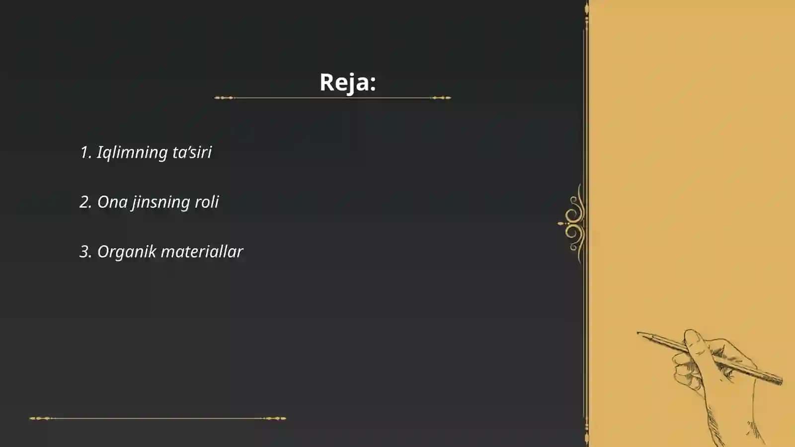 Asosiy tuproq hosil qiluvchi omillar Roʻzmatova Navbahor 1-kurs 2