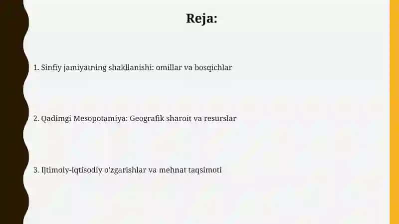 Eng qadimgi Mesopotomiya.Ilk tabaqaviy jamiyat shakllanishining shart-sharoitlari 2