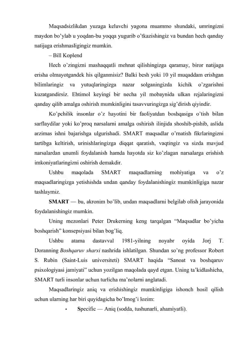 Ijtimoiy rejalashtirishda SMART 2