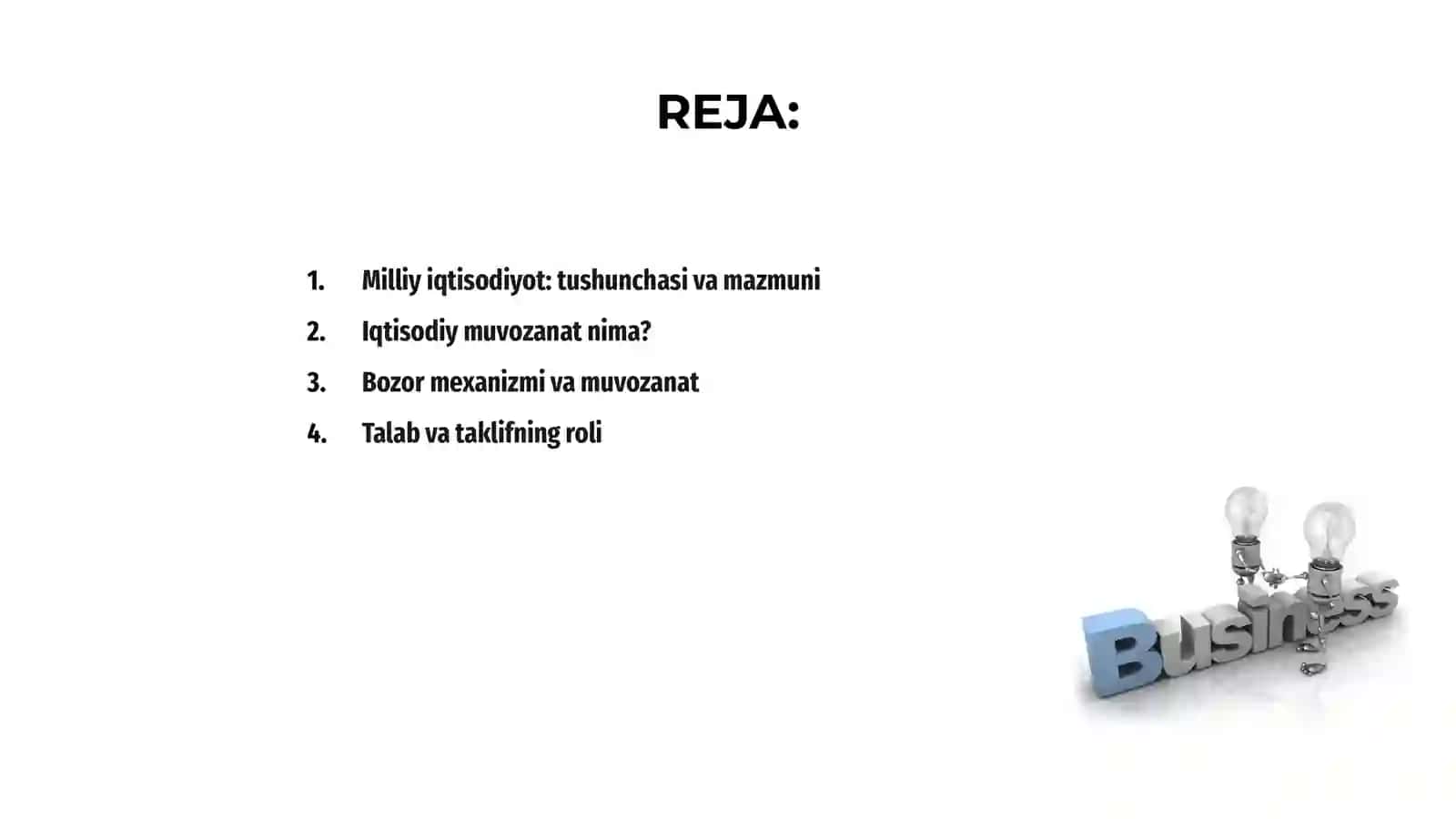 Milliy iqtisodiyotning muvozanati 2