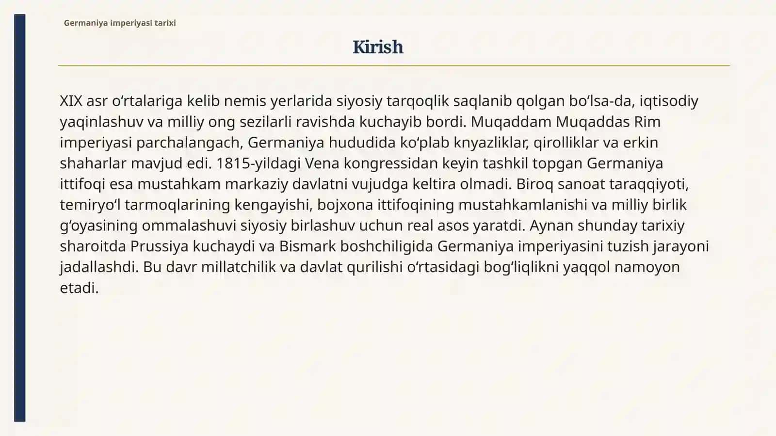 Germaniyaimperiyasining vujudga kelishi va Otto fon Bismarkning roli 2