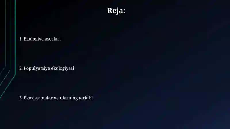 Ekologiya asoslari fan haqida tushuncha 2