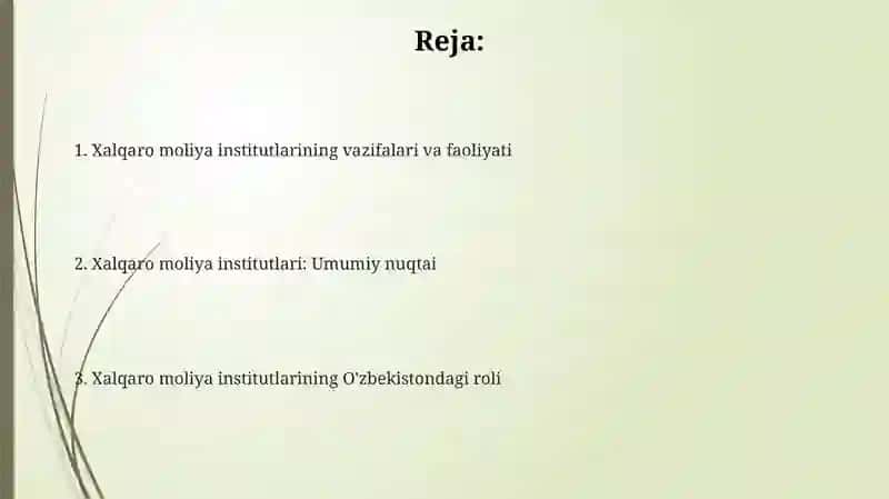 Xalqaro moliya institutlari 2