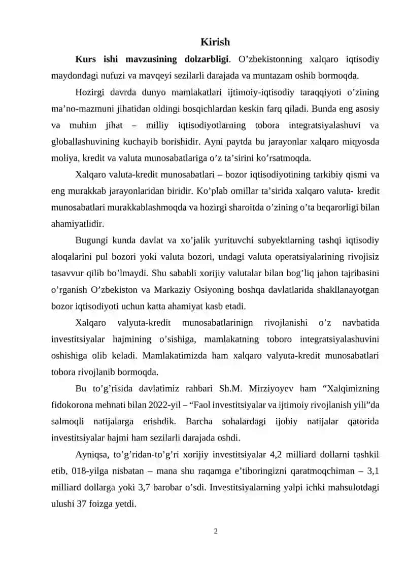 Xalqaro pul kredit munosabatlari va ulari tartibga solish 2