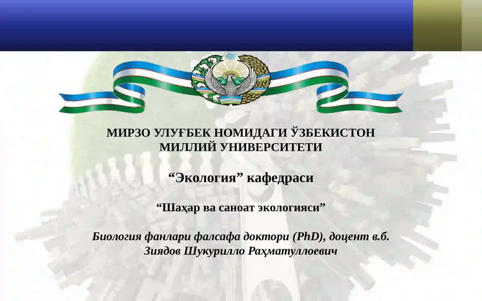 Urbanizatsiya va shahar muhiti 2