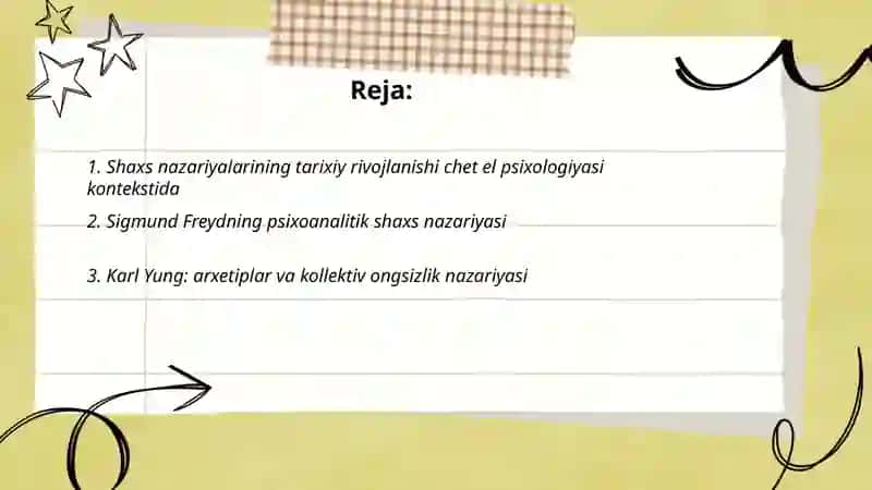 Chet el psixologiyasida shaxs nazariyalari 2