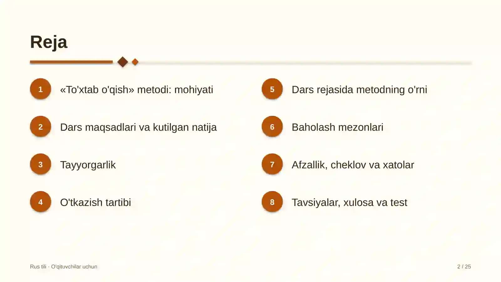 rus tili darslarida to'xtab o'qish metodidan foydalanish 9715 2