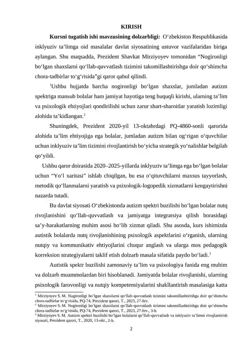Autistik spektr buzilishi boʻlgan bolalarda nutq rivojlanishining psixologik aspektlari 2