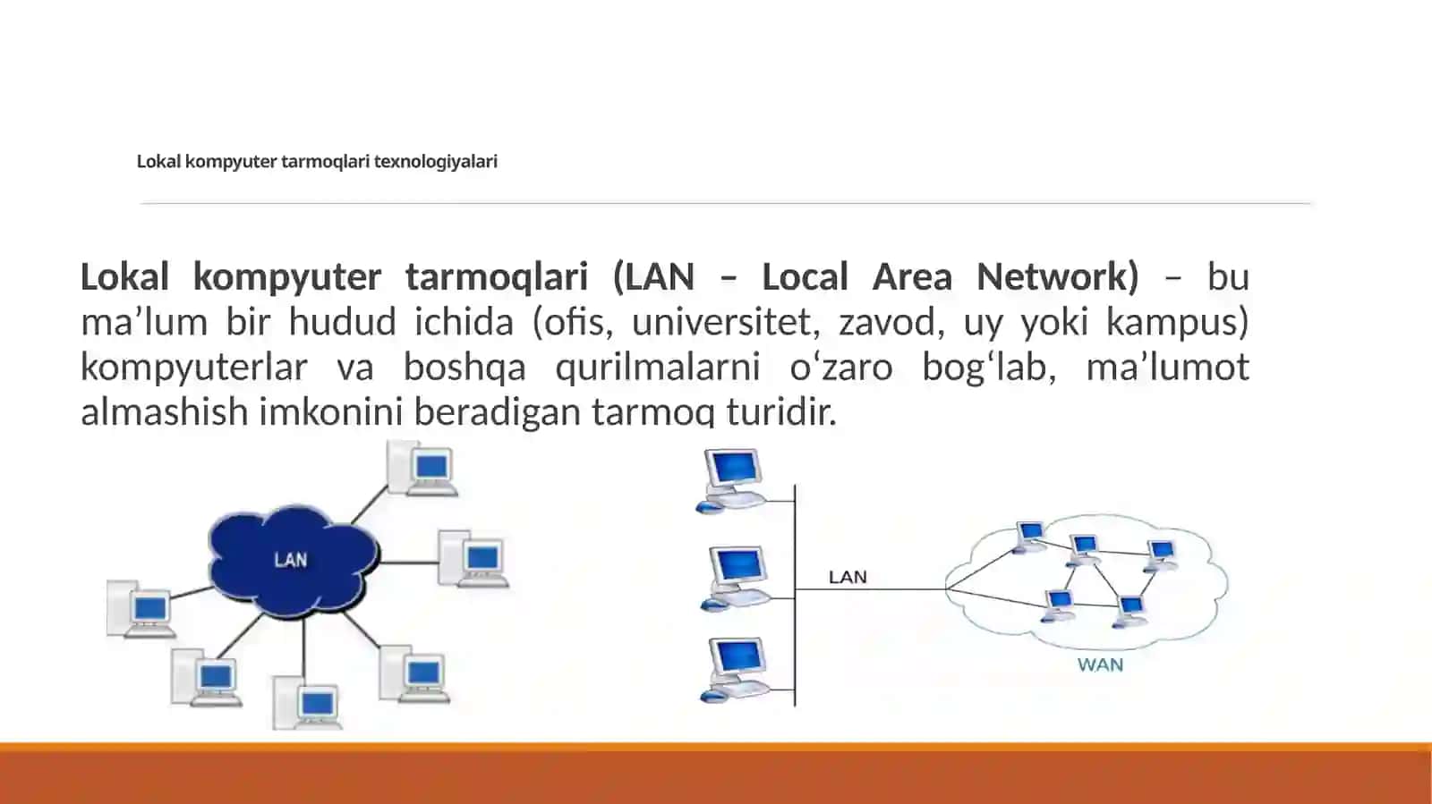 Kompyuter tarmoqlari texnologiyalari va ularda qo‘llaniladigan kommunikatsion qurilmalar 2
