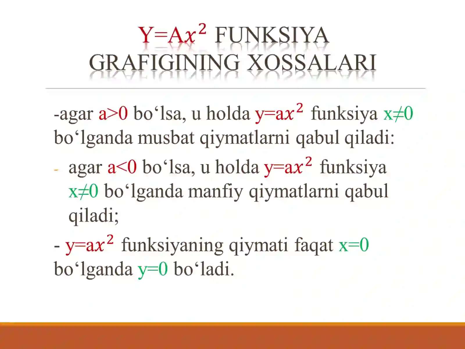 Grafigi paraboladan iborat 2