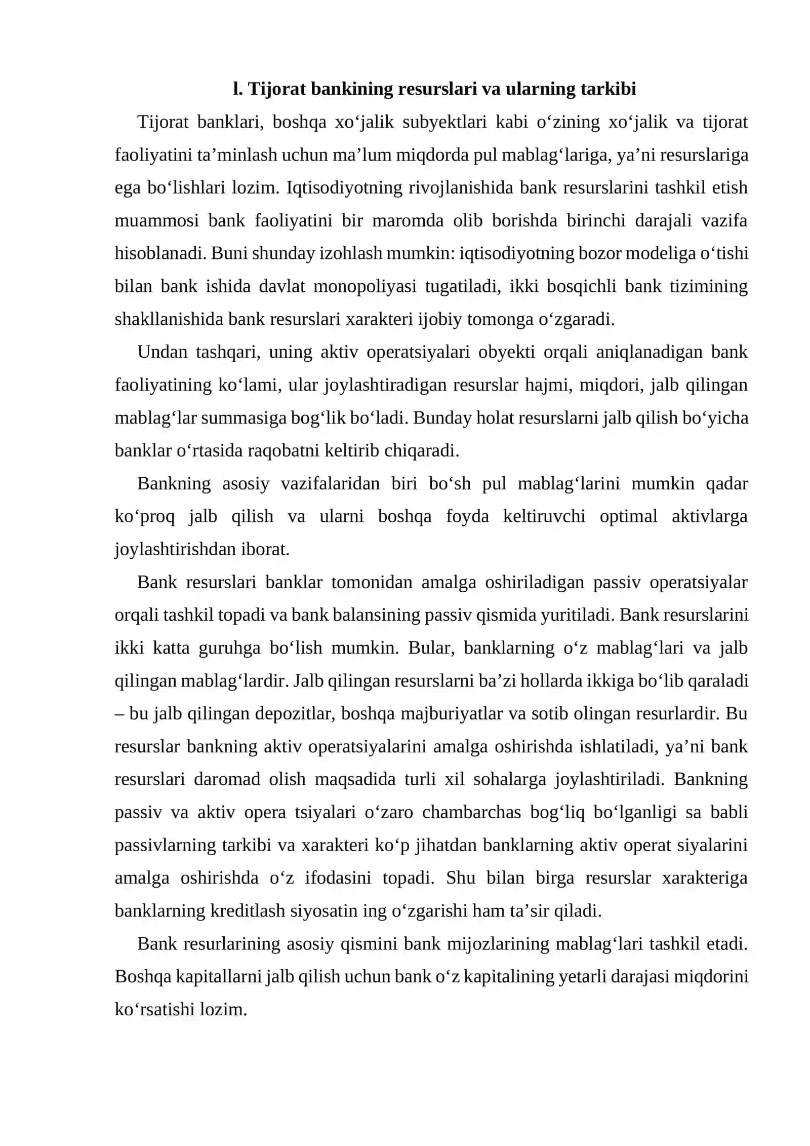 Tijorat banklarining passiv va aktiv operatsiyalari 2