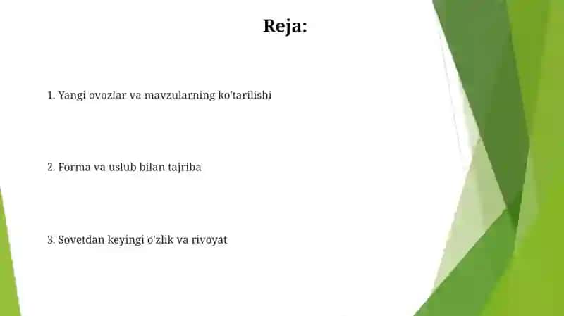 Istiqlol davri oʻzbek nasridagi yangilanishlar 2