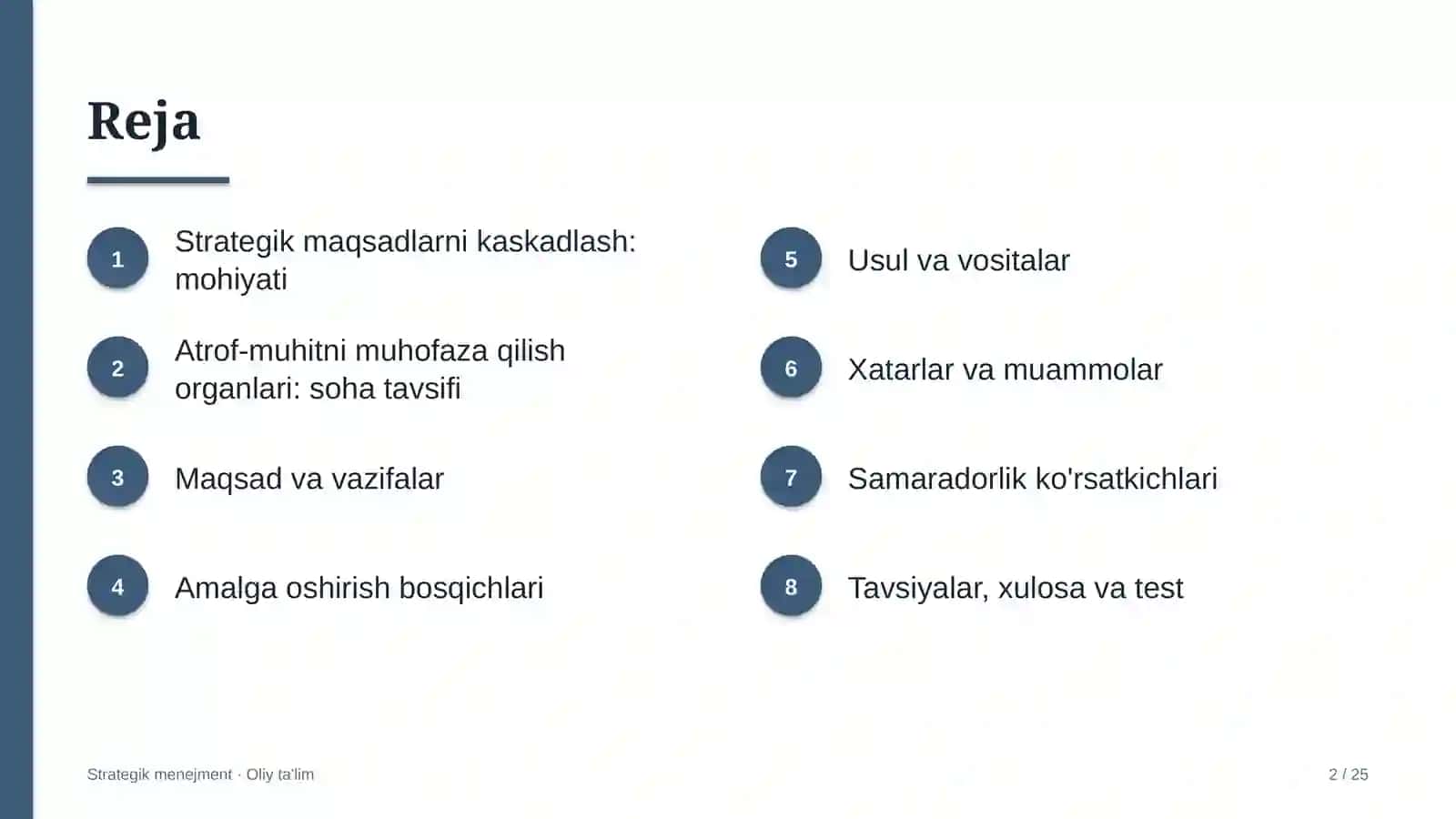 STRATEGIK MENEJMENT · OLIY TA'LIM 2