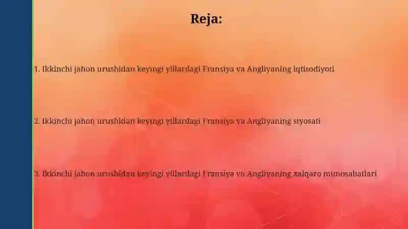 Fransiya va Angliya 2-jahon urushidan keyingi yillarda 2