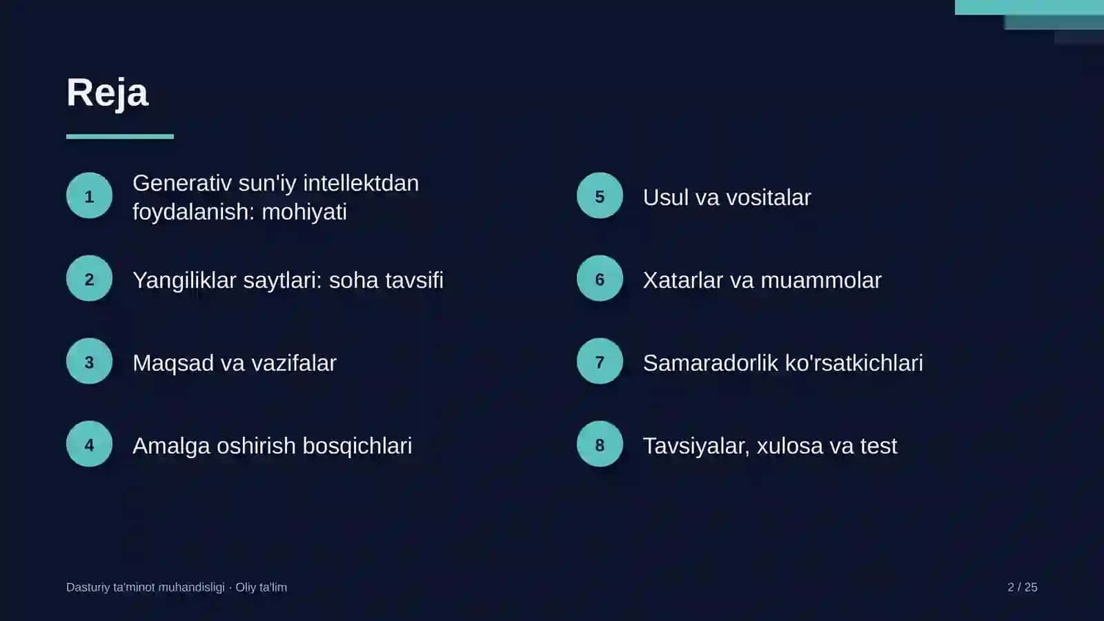 Yangiliklar saytlarida generativ sun'iy intellektdan foydalanish 2