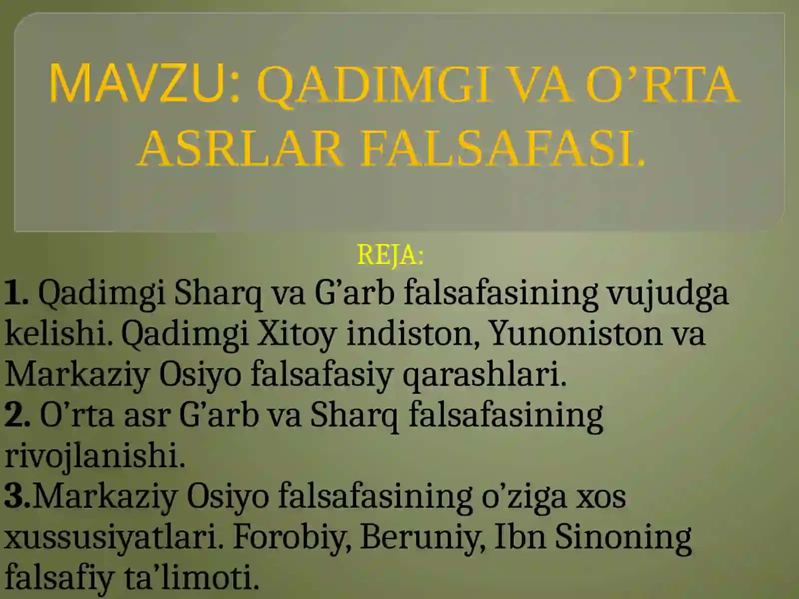 FALSAFA FANIDAN TAQDIMOT ISHI 2