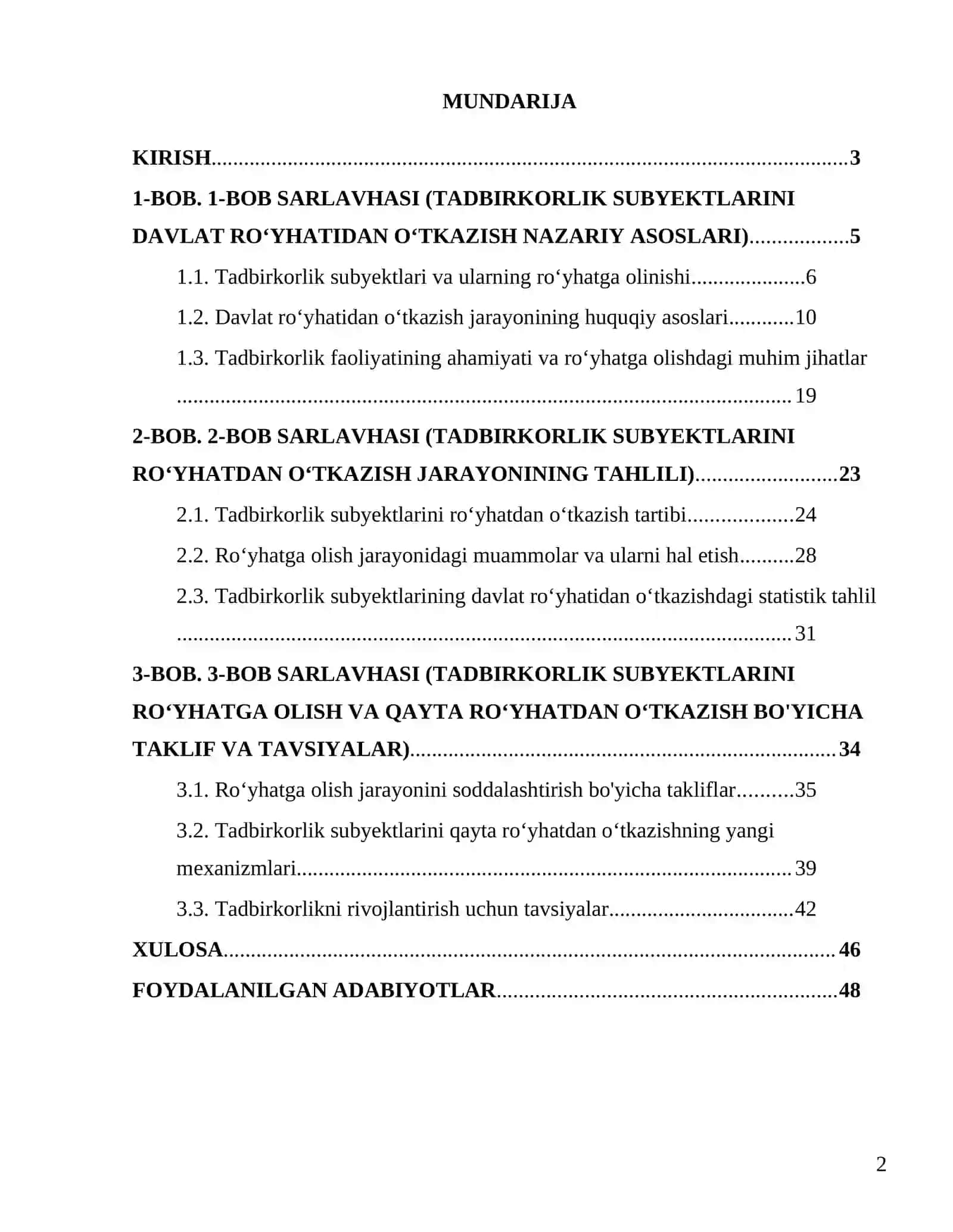 Tadbirkorlik subyektlarini davlat roʻyhatidan oʻtkazish hisobga qoʻyish va qayta roʻyhatdan oʻtkazish 2