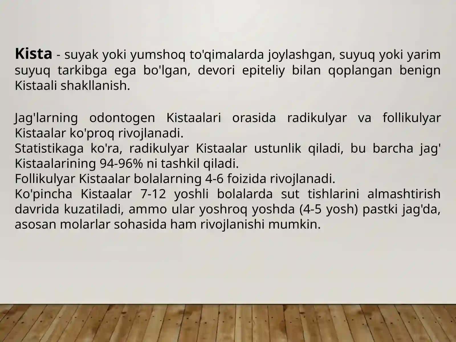 Jag'ning odontogenKistalari 2