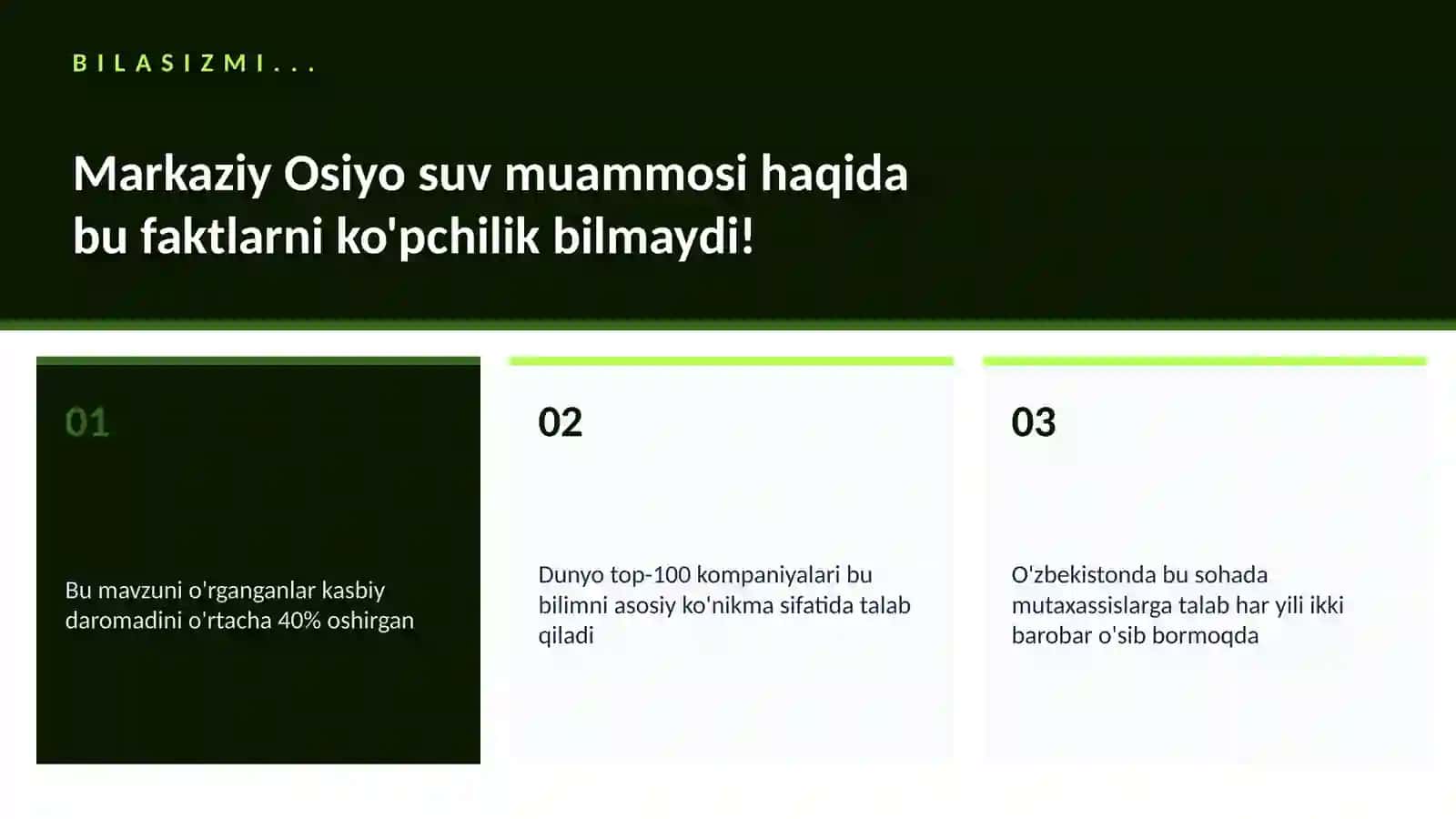 Markaziy Osiyo suv muammosi 2