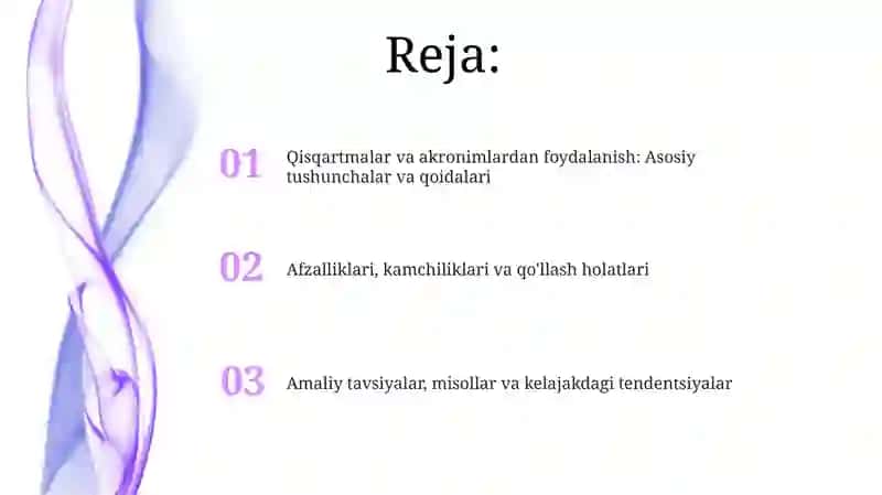 Hujjatlarda qisqartmalar va abbreviaturalardan foydalanish 2