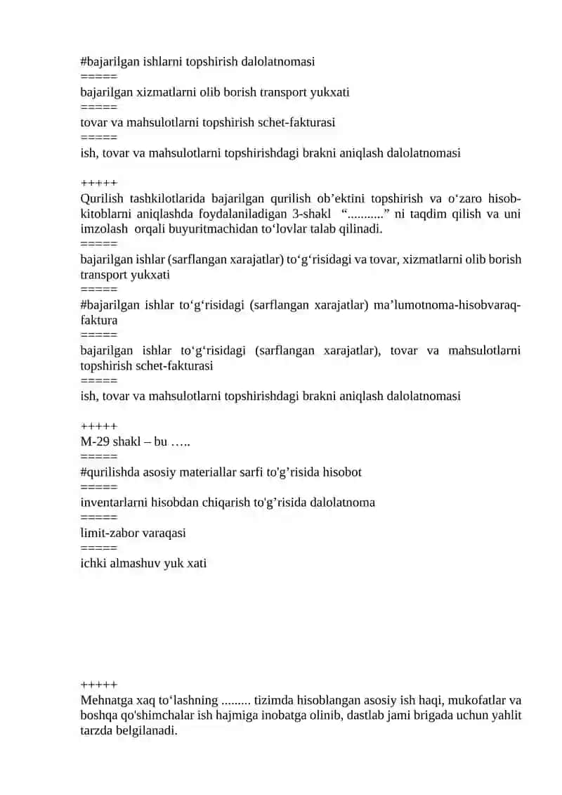 Qurilish tashkilotlarida buxgalteriya hisobining xususiyatlari 2